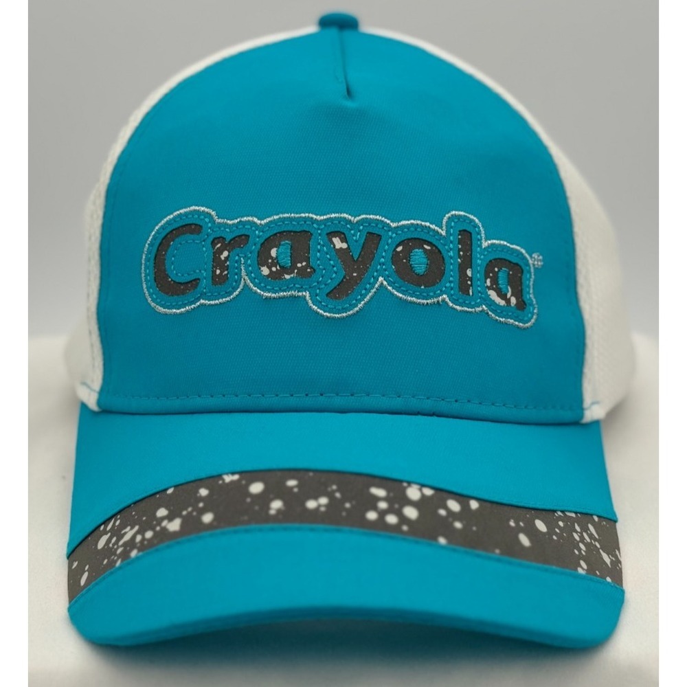 Crayola Strap Back Hat Cap - Teal White - Very Good Condition